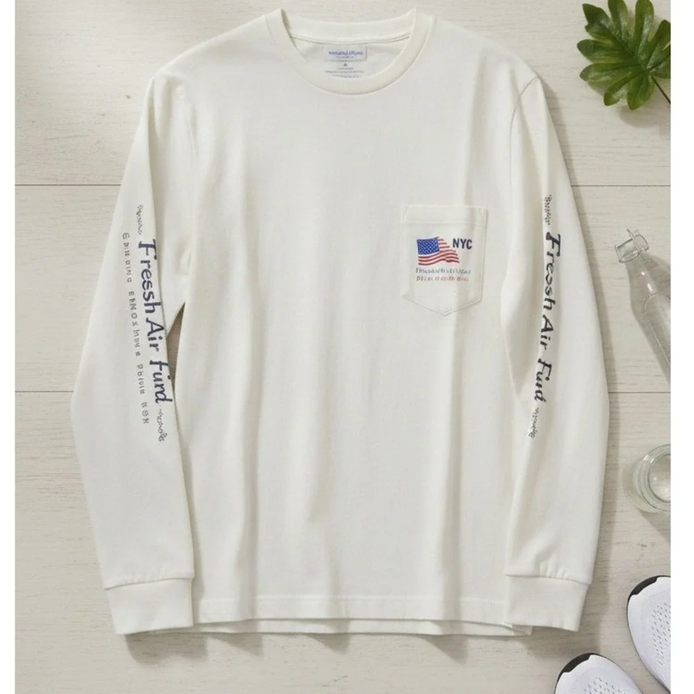 NWOT Vineyard Vines Unisex Small S RUN NYC Fresh Air‎ Fund LS Pocket Tee